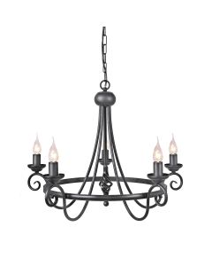 5 Light Chandelier - Black