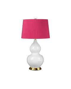1 Light Table Lamp - Aged Brass, White, Pink