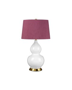 1 Light Table Lamp - Aged Brass, White, Purple