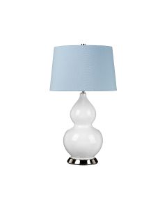 1 Light Table Lamp - Polished Nickel, White, Blue
