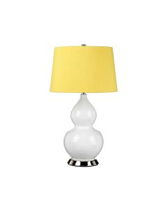 1 Light Table Lamp - Polished Nickel, White, Yellow