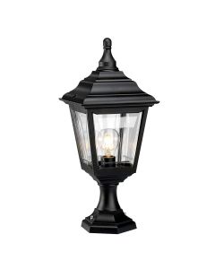 1 Light Pedestal / Porch - Black