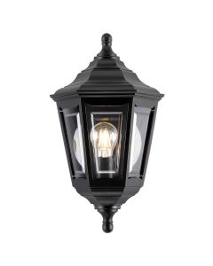1 Light Flush Lantern - Black