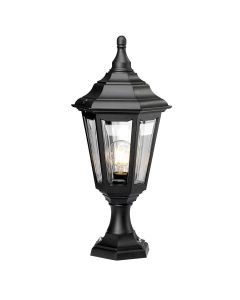 1 Light Pedestal / Porch Lantern - Black