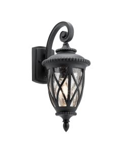 1 Light Medium Wall Lantern - Black