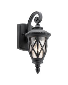 1 Light Small Wall Lantern - Black