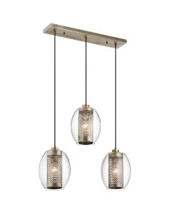 3 Light Pendant Rectangle - Antique Pewter