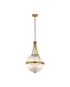 3 Light Pendant - Natural Brass