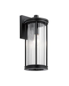 1 Light Medium Wall Lantern - Black