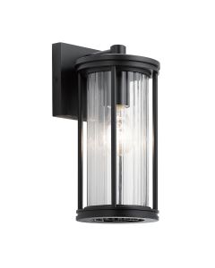 1 Light Small Wall Lantern - Black