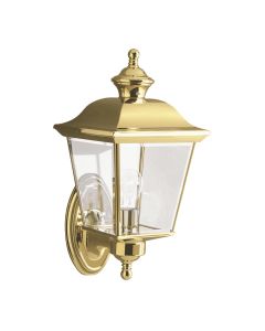 1 Light Medium Outdoor Wall Light - Polished Brass