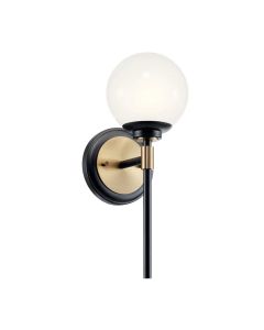 1 lt Wall Light - Black & Champagne Bronze
