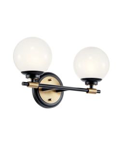 2 lt Wall Light - Black & Champagne Bronze