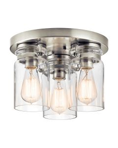 3 Light Flush - Brushed Nickel