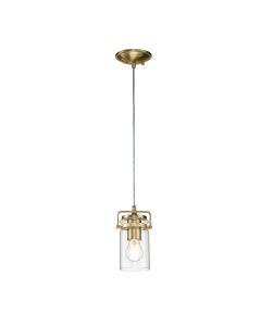1 Light Mini Pendant - Brushed Brass