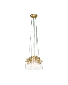 6 Light Pendant - Brushed Brass