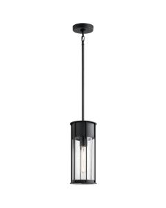 1 Light Outdoor Pendant - Black