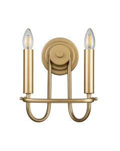 2 Light Wall Light - Painted Natural Brass
