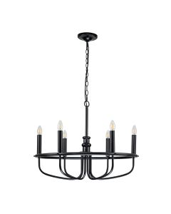 6 Light Chandelier - Black
