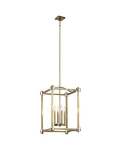 4 Light Large Pendant - Natural Brass