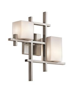 2 Light Wall Light - Brushed Pewter