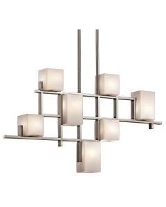 7 Light Linear Chandelier - Brushed Pewter