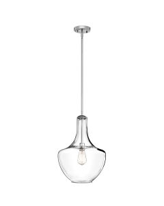 1 Light Medium Pendant - Polished Chrome