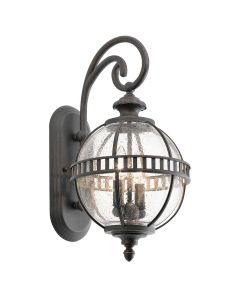 2 Light Small Wall Lantern - Grey / Gold