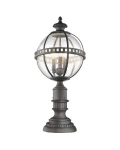 3 Light Pedestal Lantern - Grey / Gold
