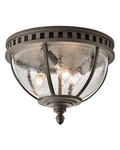 3 Light Ceiling Flush - Grey / Gold