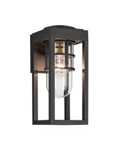 1 lt Small Wall Lantern - Textured Black
