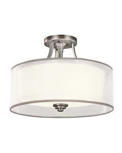 3 Light Small Semi-Flush - Antique Pewter