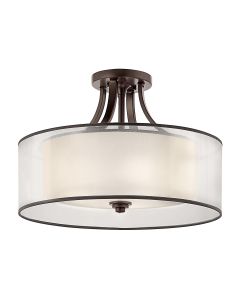 4 Light Semi-Flush - Dark Brown