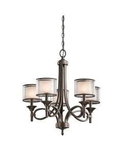 5 Light Chandelier - Dark Brown