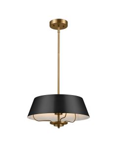 3 Light Duo-Mount Pendant - Black & Brass