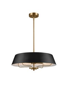 4 Light Duo-Mount Pendant - Black & Brass