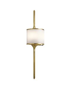 2 Light Large Wall Light - Natural Brass