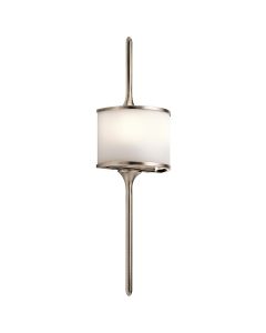 2 Light Small Wall Light - Brushed Pewter