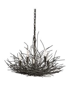 5 Light Chandelier - Dark Brown