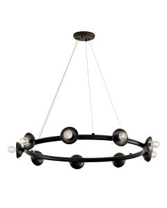 9 Light Chandelier - Satin Black