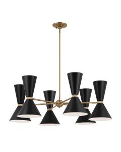 12 light 6 arm up and down Chandelier - Champagne Bronze, Black