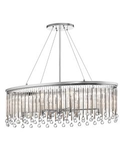 6 Light Oval Chandelier / Pendant - Polished Chrome