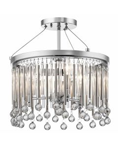 3 Light Semi-Flush - Polished Chrome