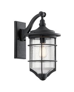 1 Light Medium Wall Lantern - Distressed Black