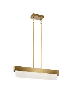 2 lt LED Chandelier - Natural Brass