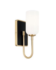 1 lt Wall Light in Champagne Bronze with black accent - Champagne Bronze & Black