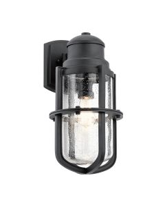 1 Light Large Wall Lantern - Black