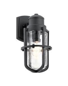 1 Light Medium Wall Lantern - Black