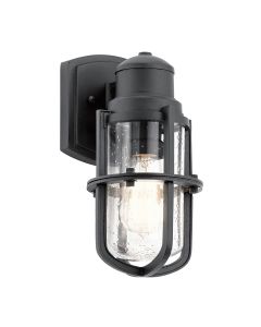 1 Light Small Wall Lantern - Black