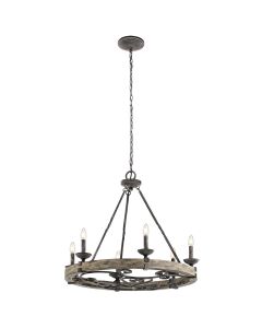 6 Light Chandelier - Weathered Zinc